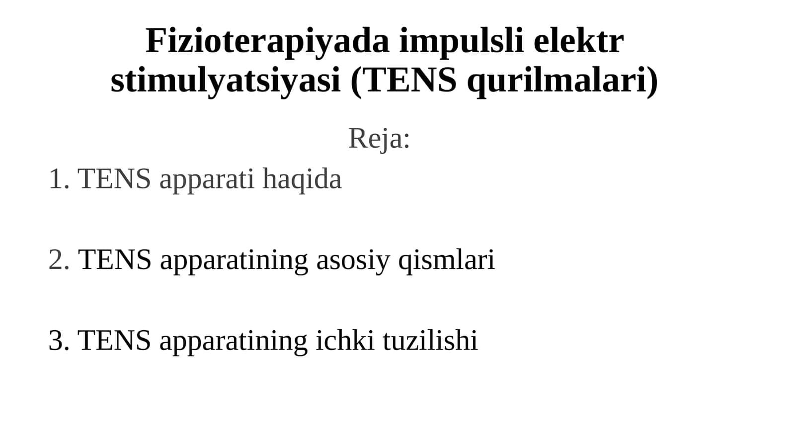 TENS apparati