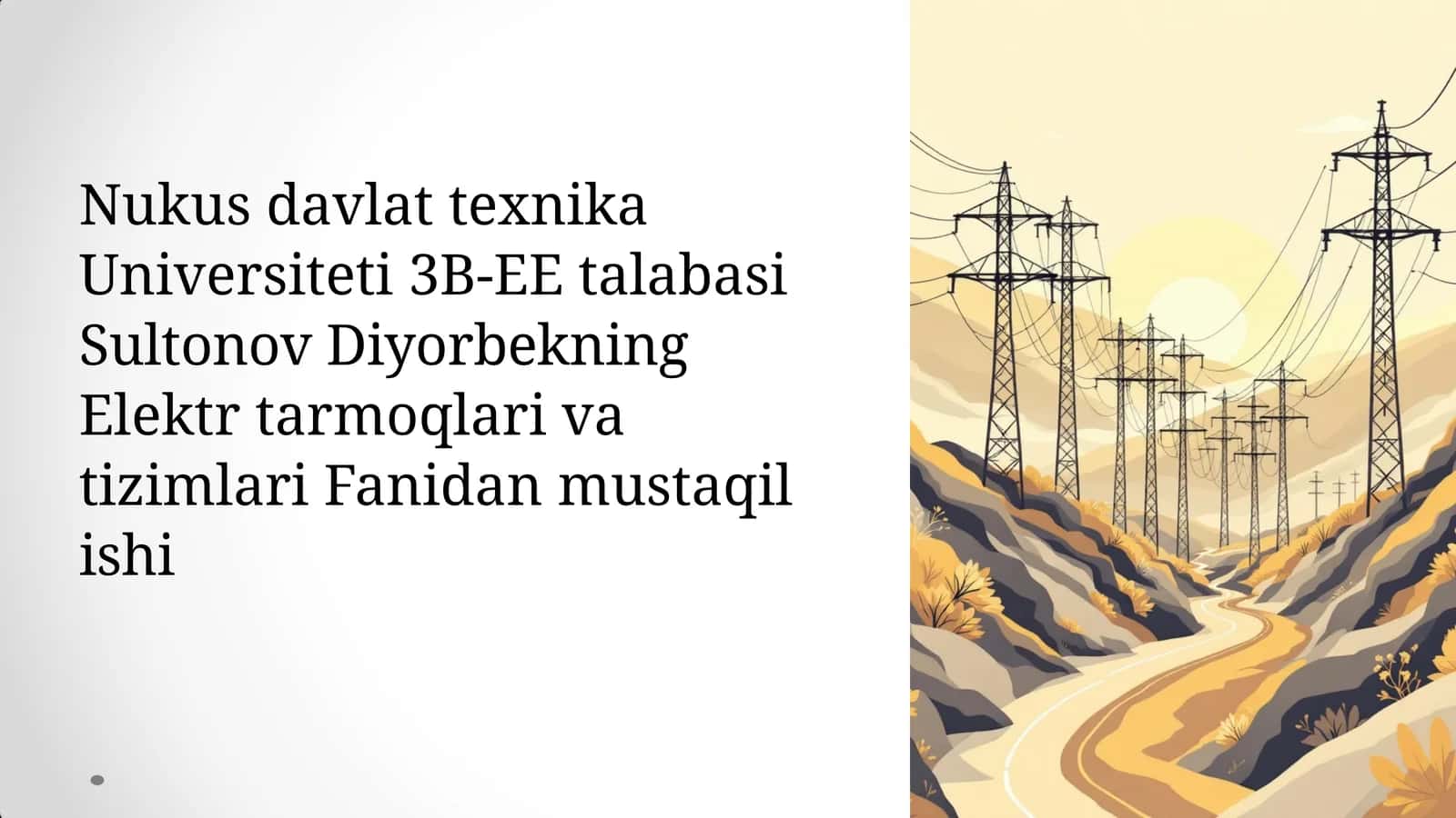 Elektr tarmoqlari va tizimlari fanidan mustaqil ishi: Semitrik rejimda kuchlanishni rostlash