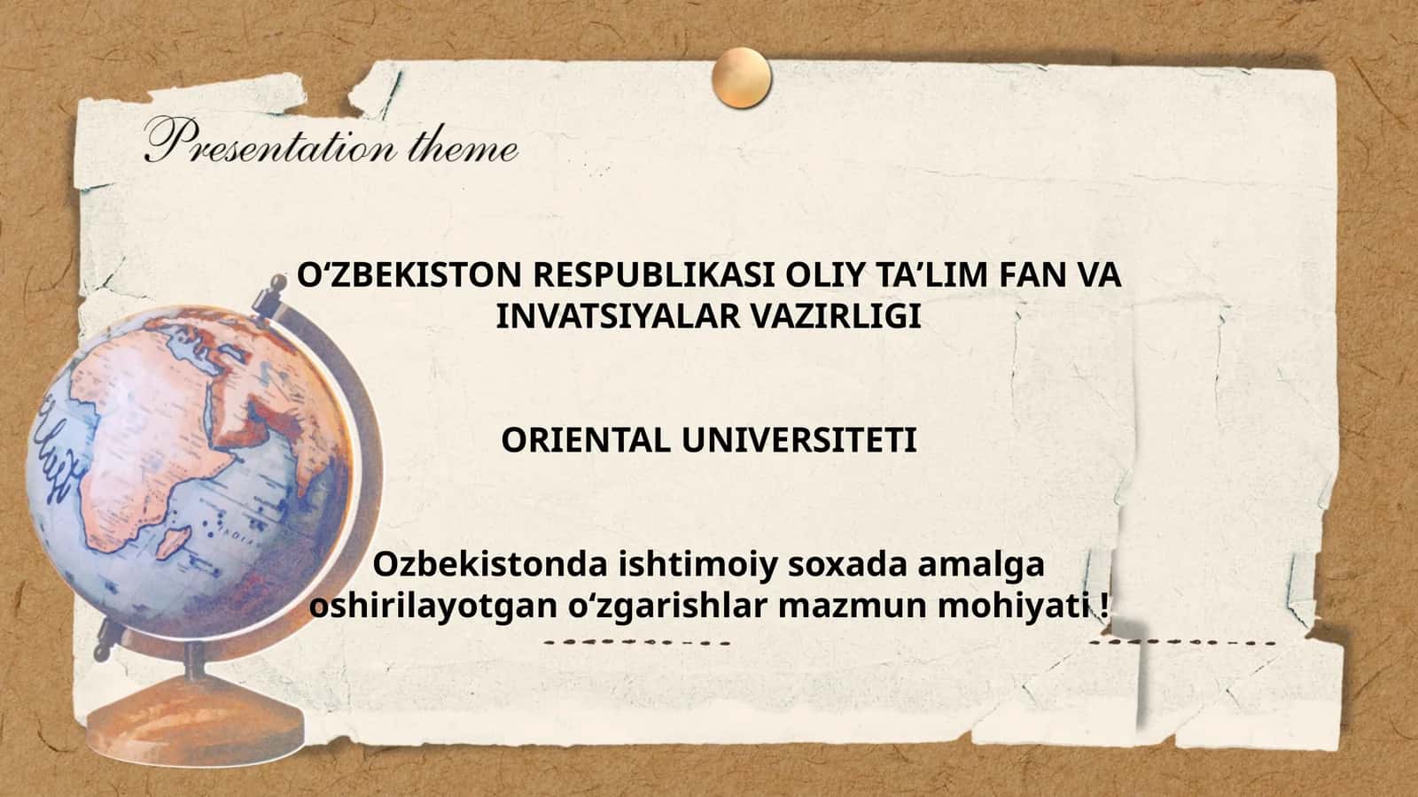 Ozbekistonda ishtimoiy soxada amalga oshirilayotgan oʻzgarishlar mazmun mohiyati