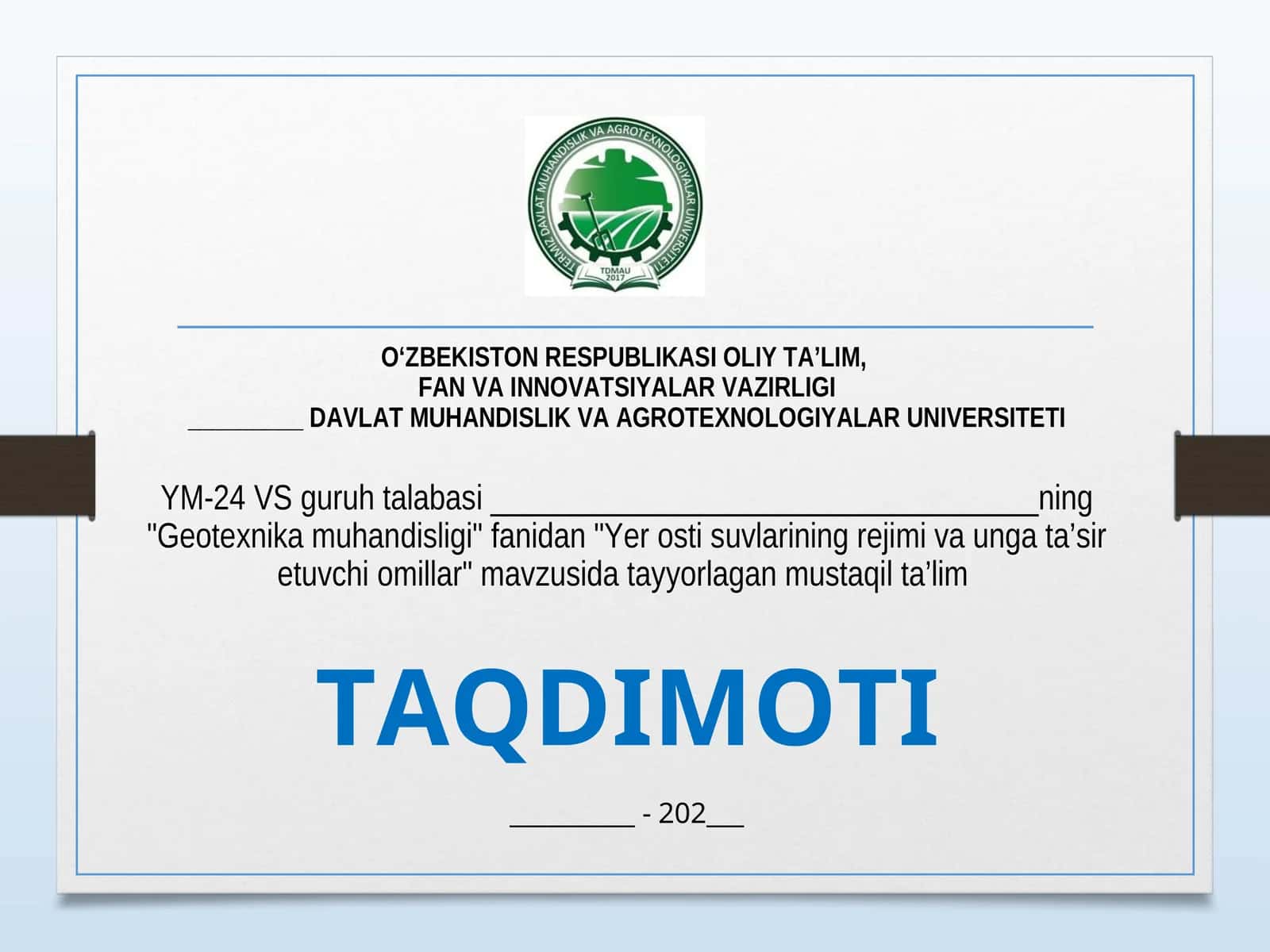 Yer osti suvlarining rejimi va unga ta’sir etuvchi omillar