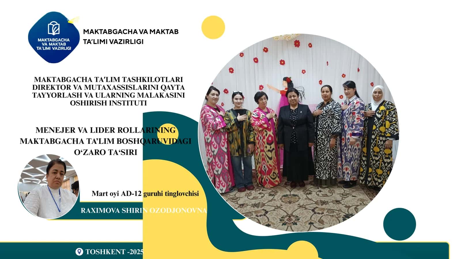 MENEJER VA LIDER ROLLARINING MAKTABGACHA TA’LIM BOSHQARUVIDAGI O‘ZARO TA‘SIRI