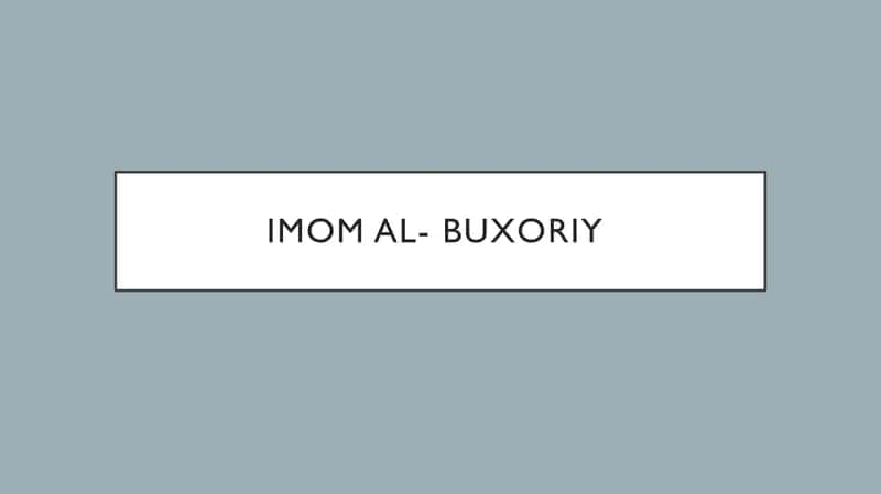 Imom al- Buxoriy