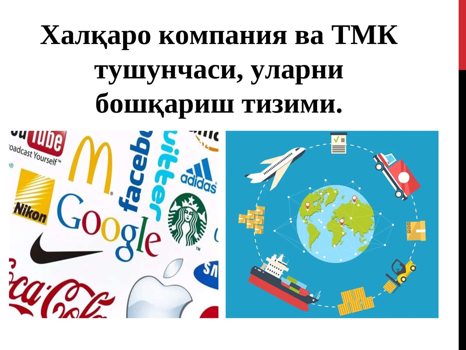 Халқаро компания ва ТМК тушунчаси, уларни бошқариш тизими
