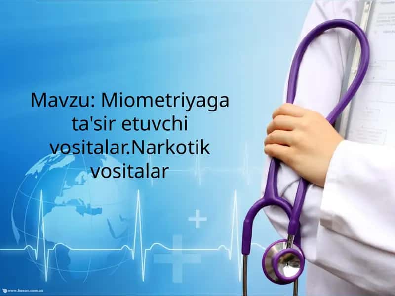 Miometriyaga ta'sir etuvchi vositalar. Narkotik vositalar