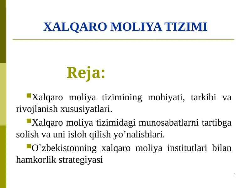 Xalqaro moliya tizimi