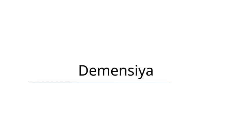Demensiya