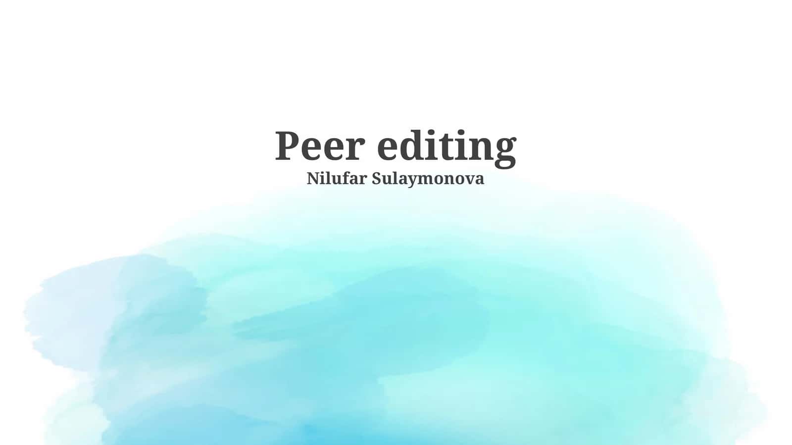 Peer editing