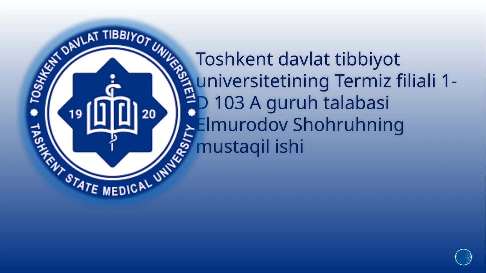 Biologik to’qimalar va qattiq jisimlarning zichligini aniqlash