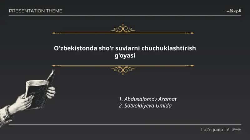 O'zbekistonda sho'r suvlarni chuchuklashtirish g'oyasi