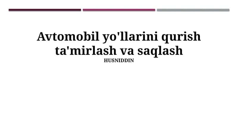 Yo'llarni ta'mirlash