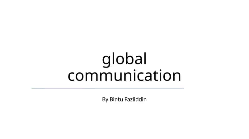 Global Communication Strategies