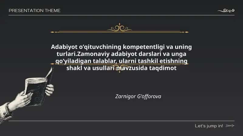 Zamonaviy adabiyot darslari va unga qoʻyiladigan talablar, ularni tashkil etishning shakl va usullari