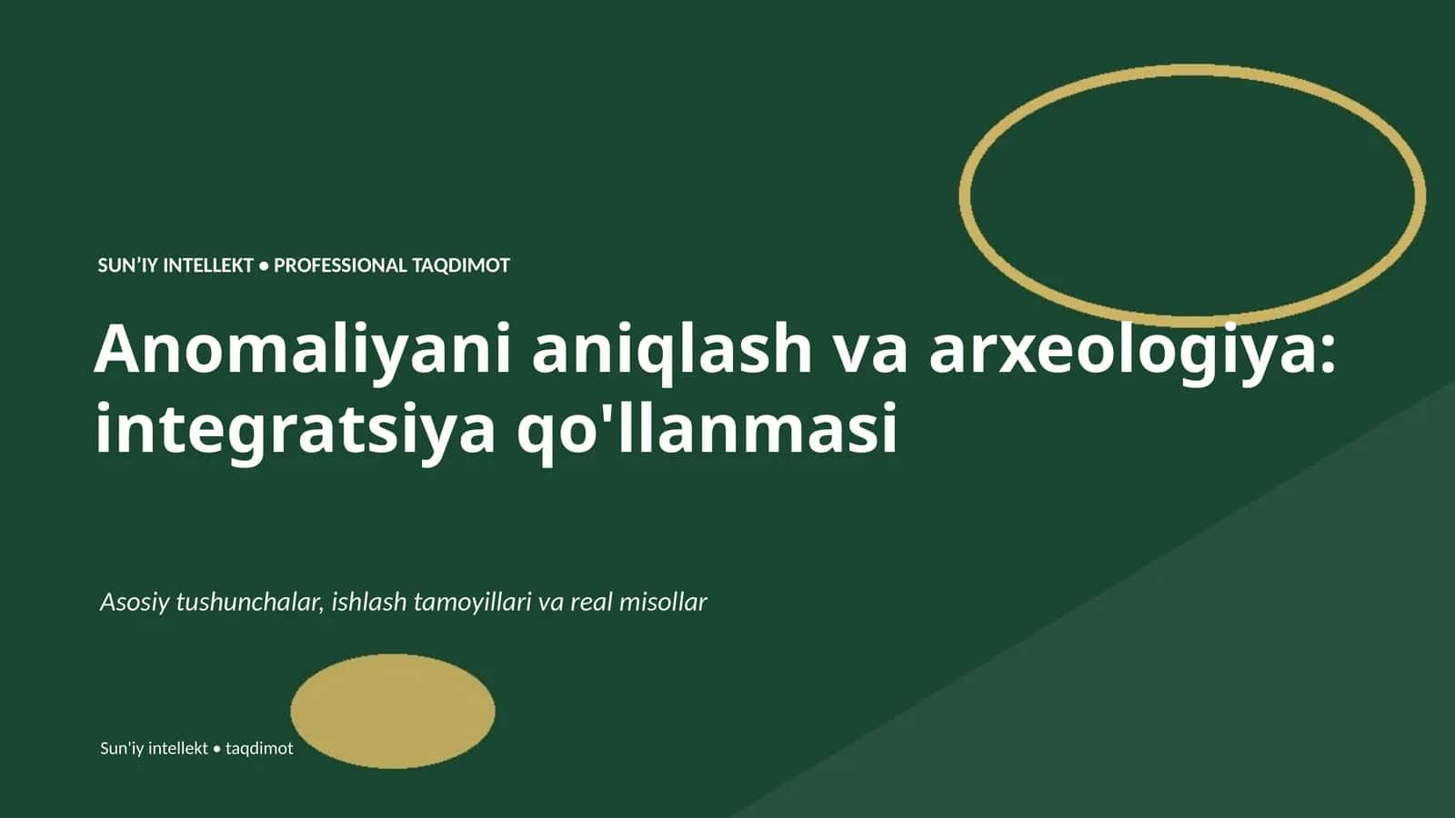 Anomaliyani aniqlash va arxeologiya: integratsiya qo'llanmasi