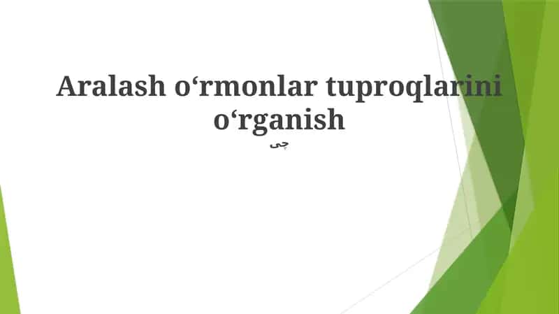 Aralash o'rmon tuproqlarining fizik xossalari