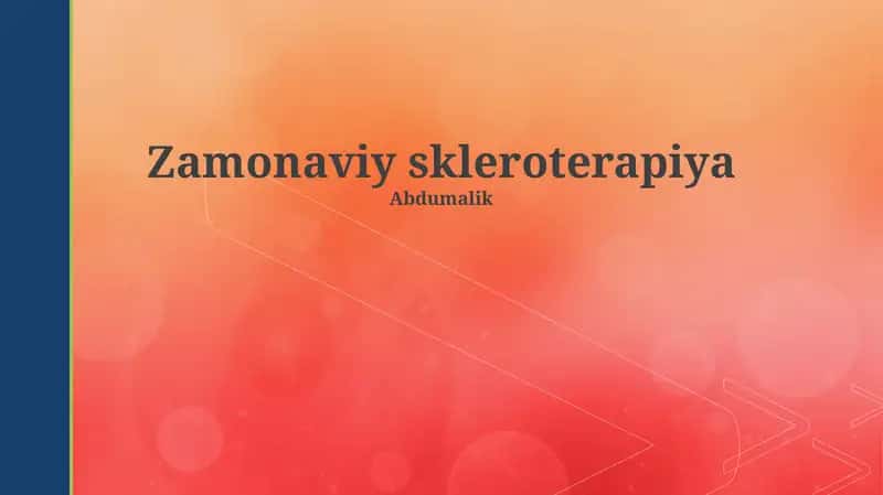 Zamonaviy skleroterapiya