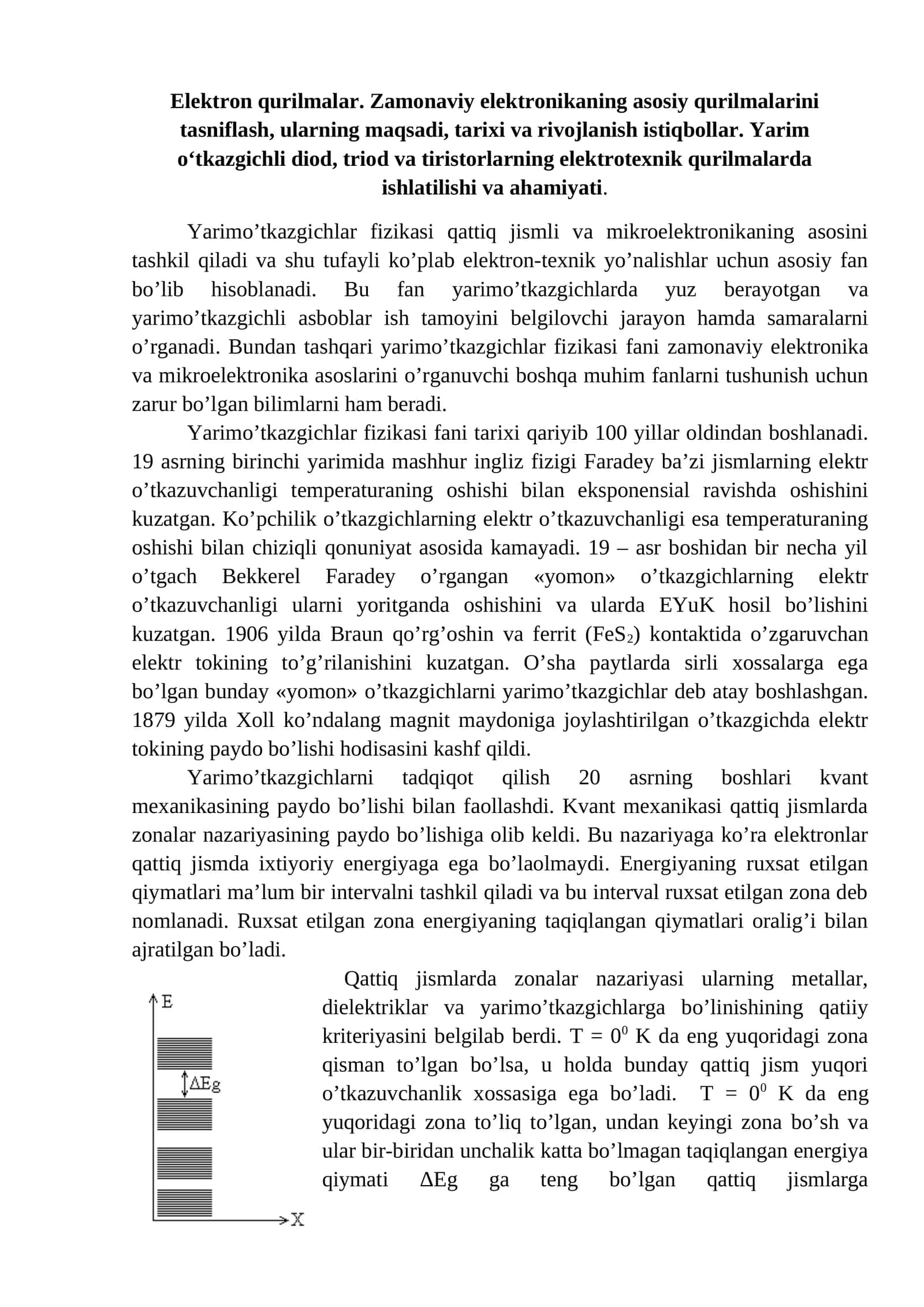 Yarimo’tkazgichlar fizikasi