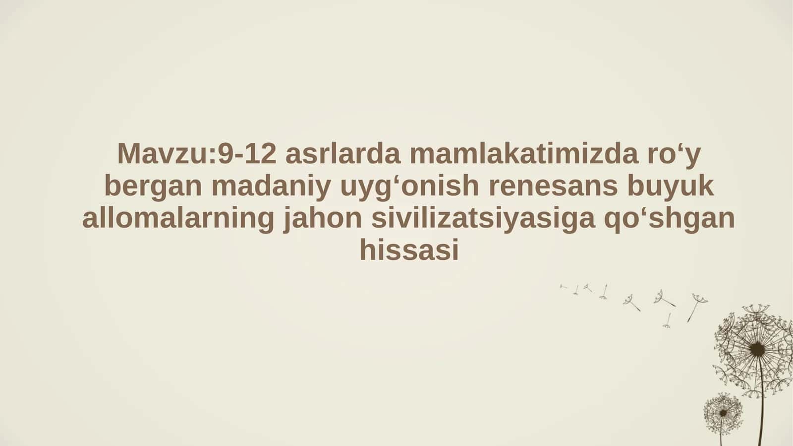 Tarix mustaqil ish