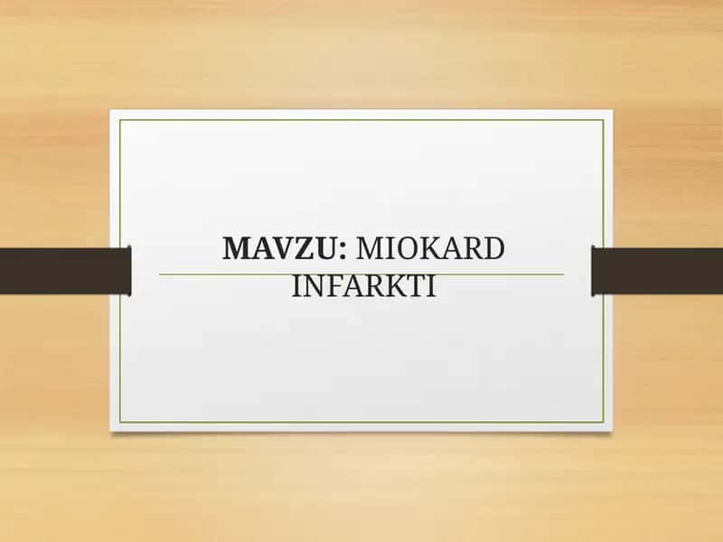 MIOKARD INFARKTI
