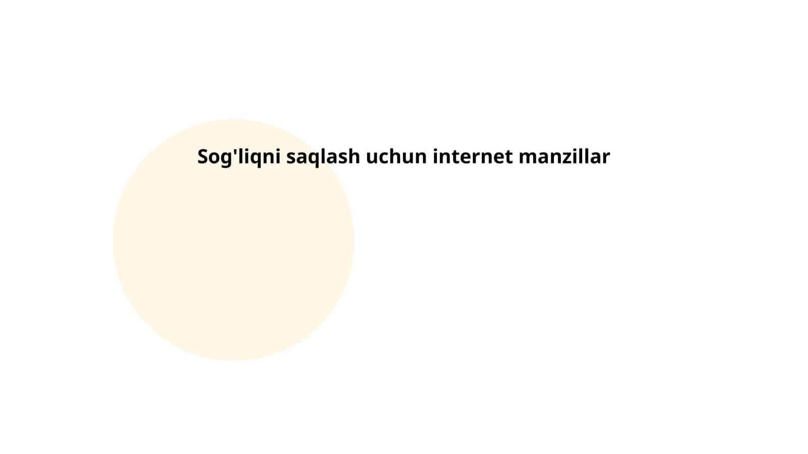 Sog'liqni saqlash uchun internet manzillar