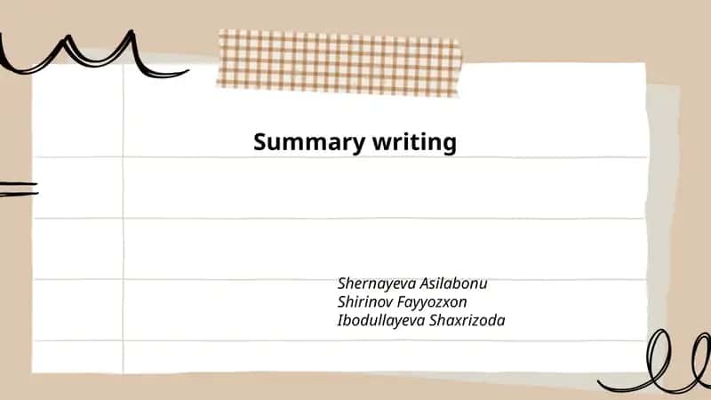 Summary writing