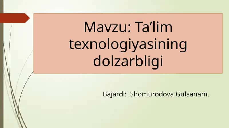 Ta’lim texnologiyasi