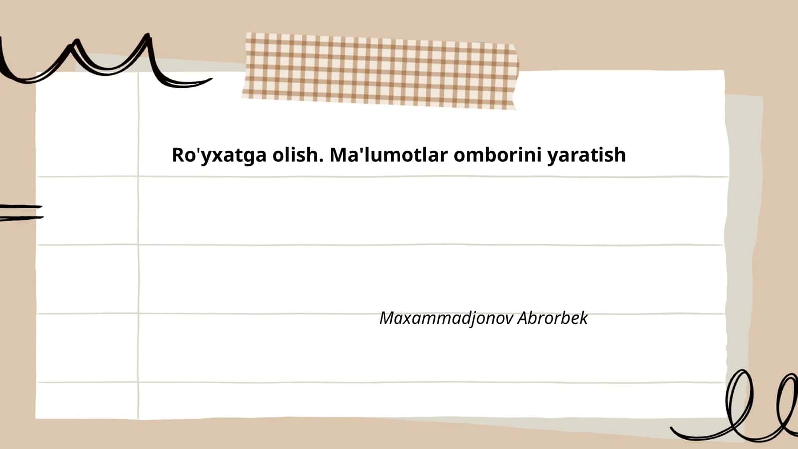 Ma'lumotlar omborini loyihalash prinsiplari