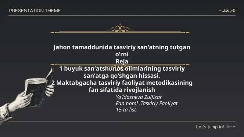 Jahon tamaddunida tasviriy san'atning tutgan o'rni