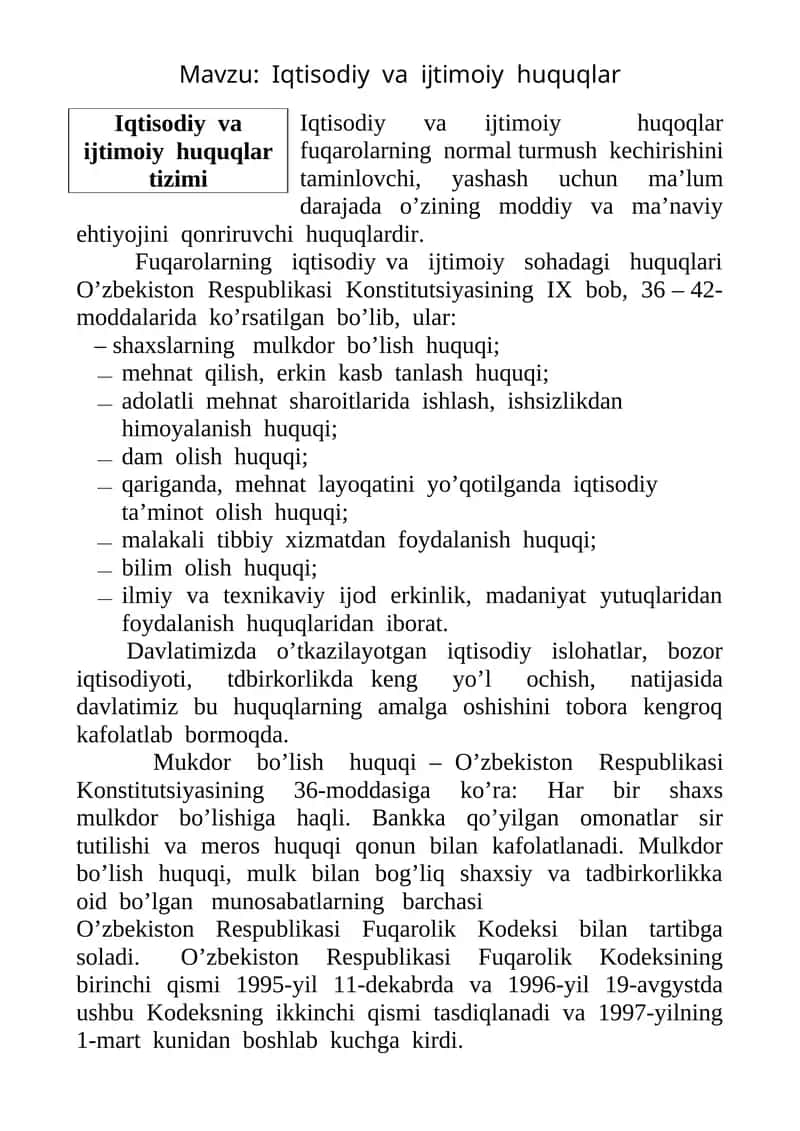 Iqtisodiy va ijtimoiy huquqlar