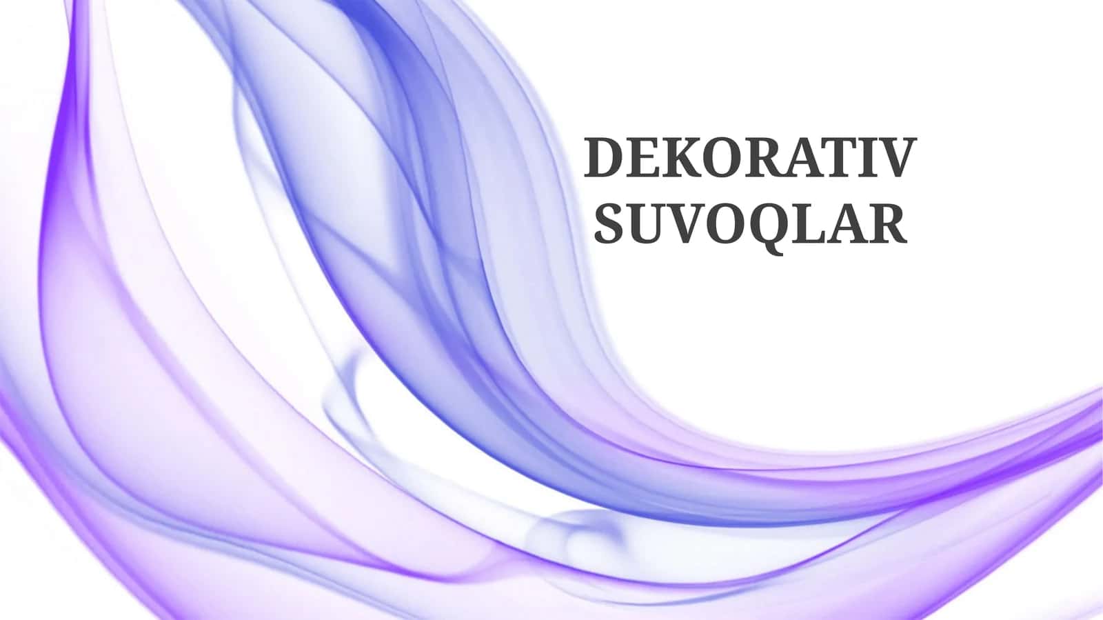 DEKORATIV SUVOQLAR