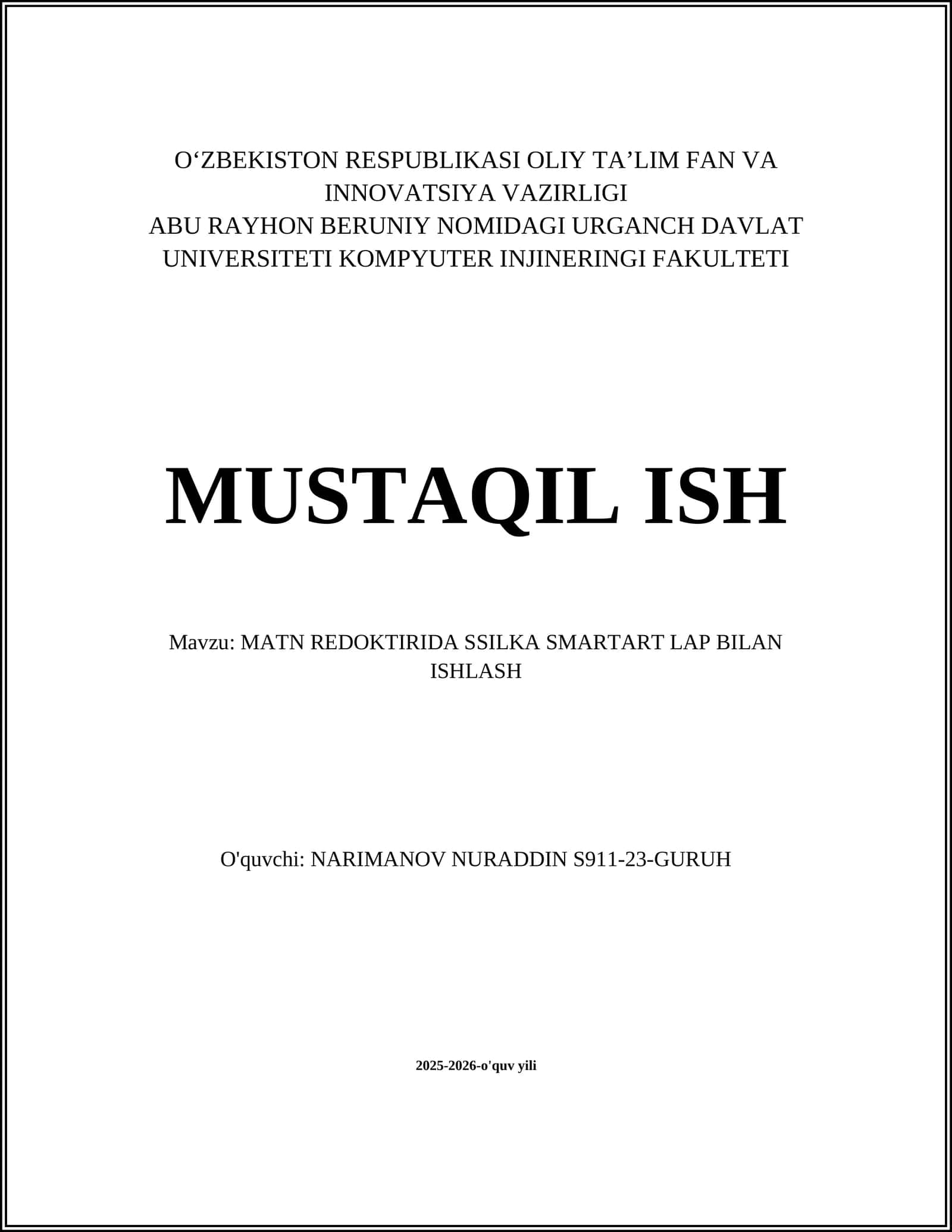 MATN REDOKTIRIDA SSILKA SMARTART LAP BILAN ISHLASH