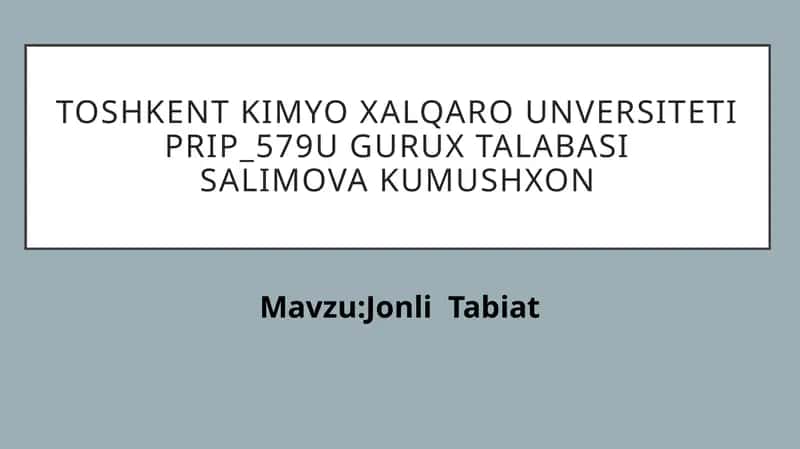 Jonli Tabiat
