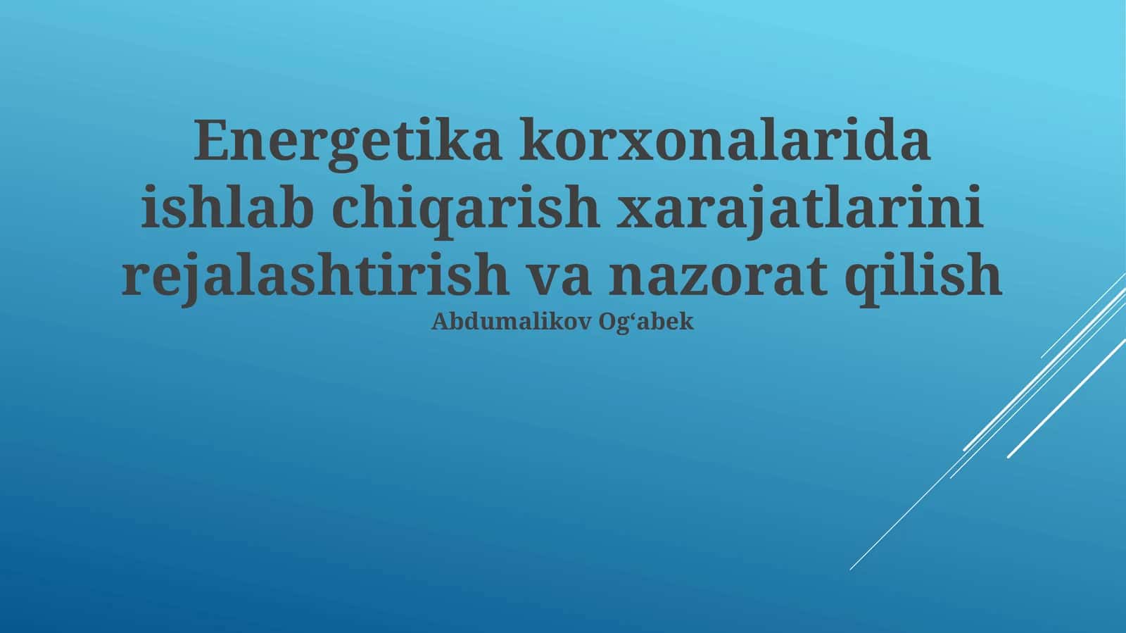 Ishlab Chiqarish Xarajatlarini Nazorat Qilish Usullari