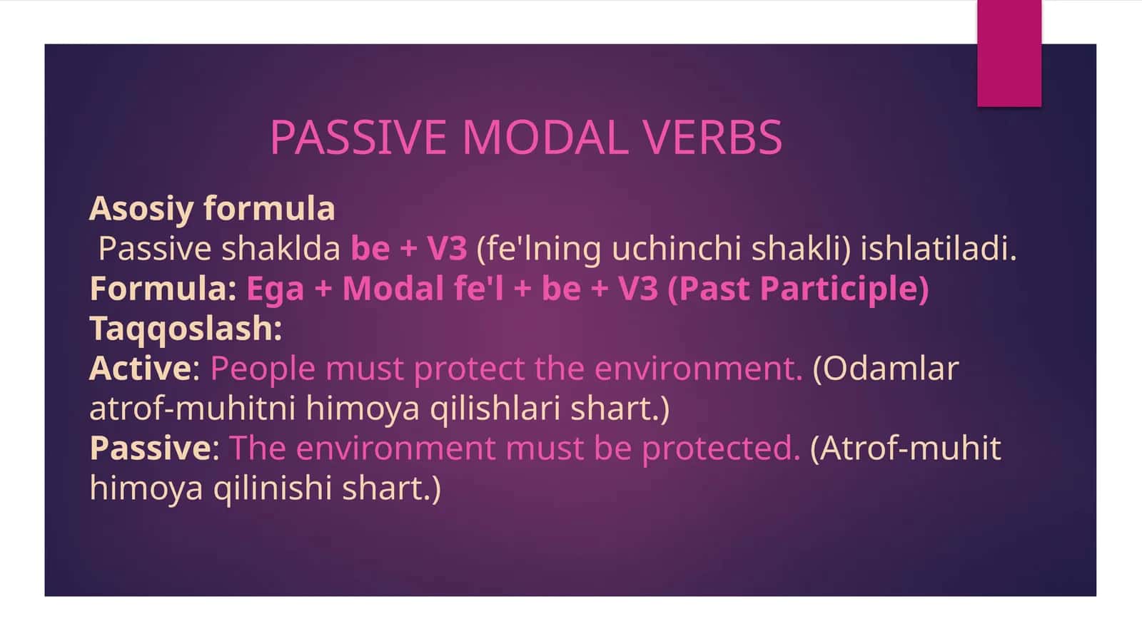 PASSIVE MODAL VERBS