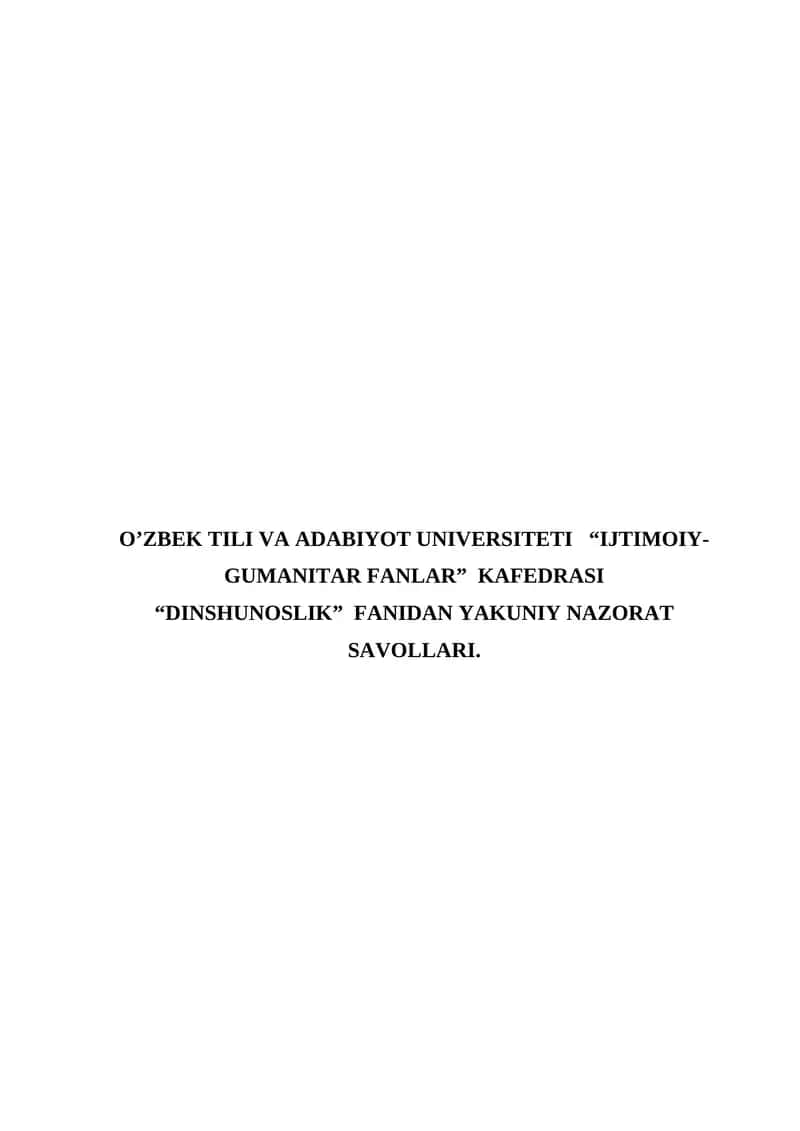 DINSHUNOSLIK fanlari
