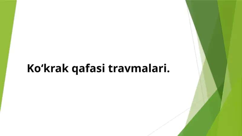 Koʻkrak qafasi travmalari