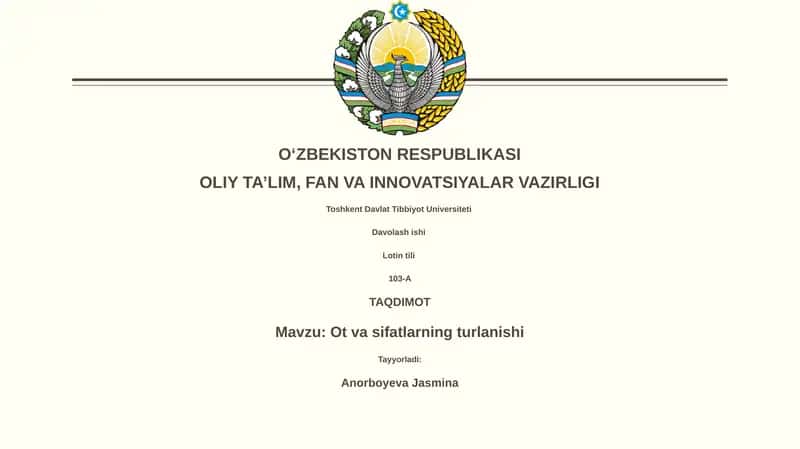 Ot va sifatlarning turlanishi