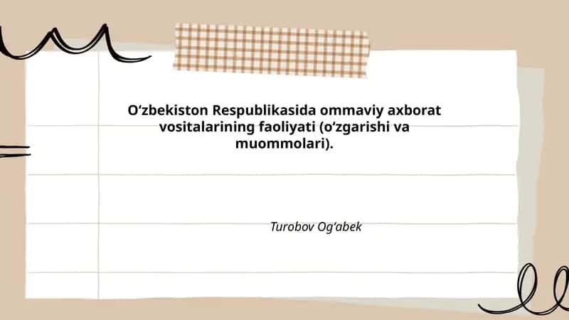OAV faoliyatini tartibga soluvchi qonunchilik va siyosat