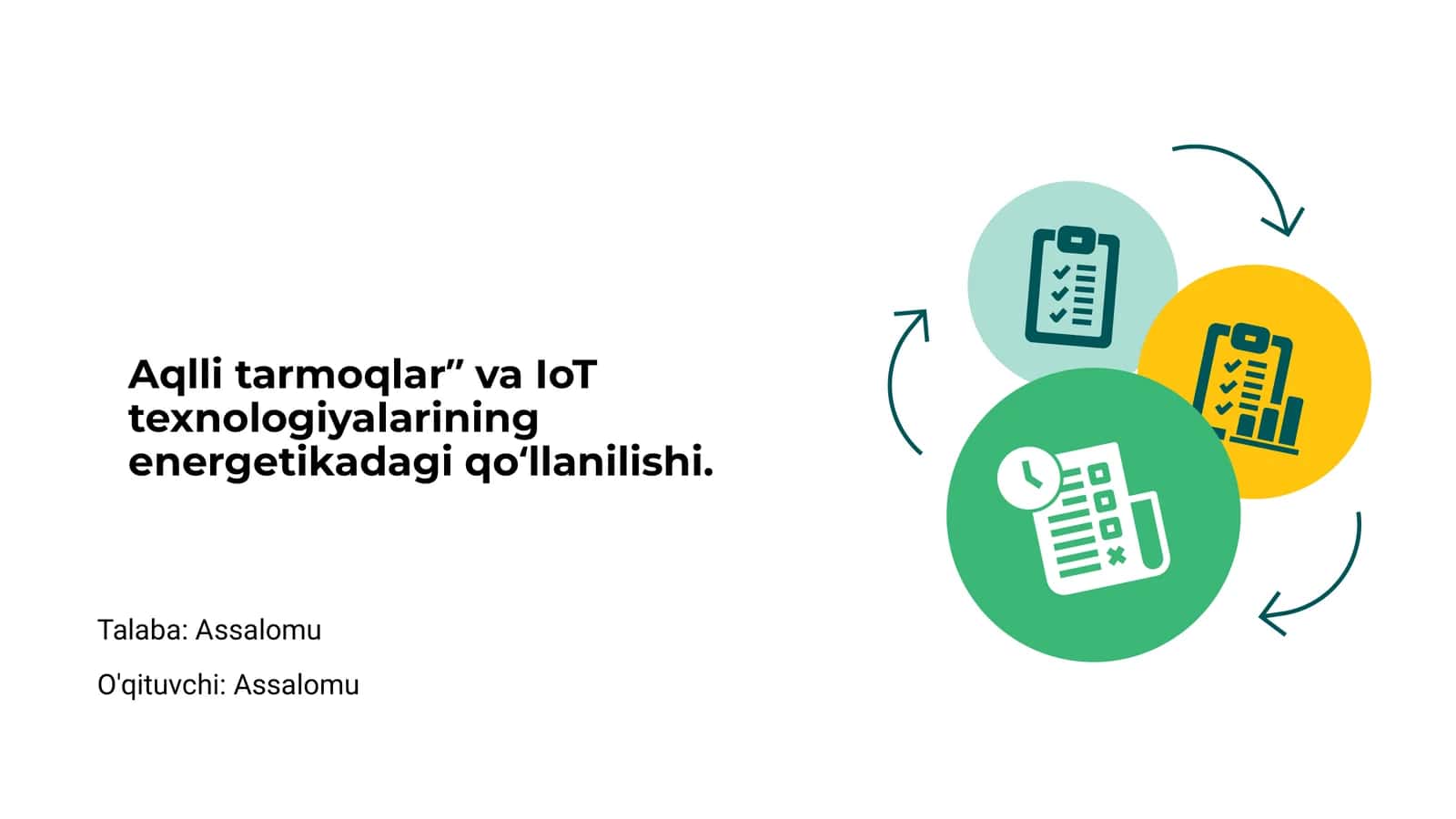 Aqlli tarmoqlar va IoT texnologiyalari