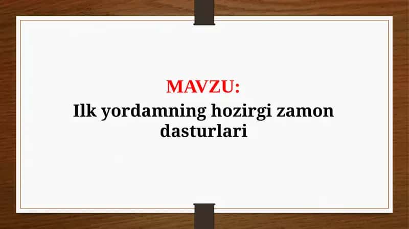 Ilk yordamning hozirgi zamon dasturlari