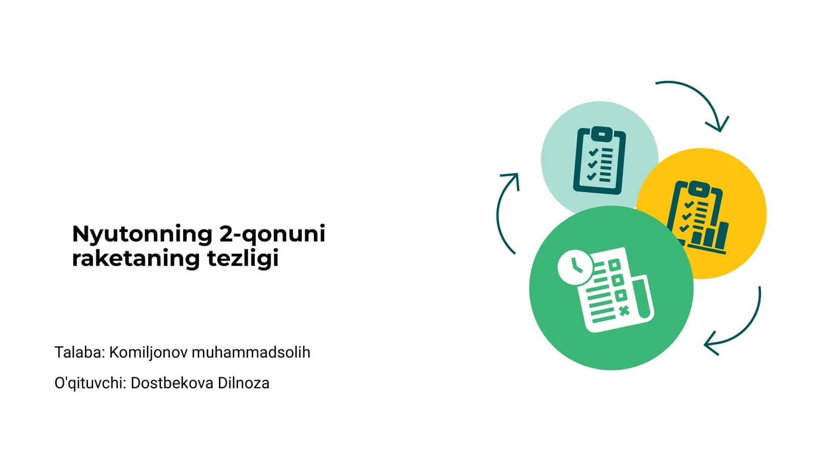 Nyutonning 2-qonuni raketaning tezligi