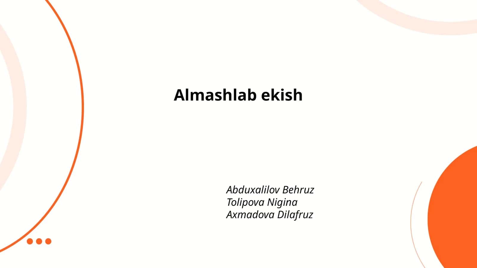 Almashlab ekish usullari