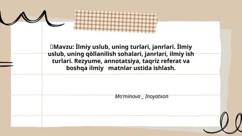 İlmiy uslub, uning turlari, janrlari