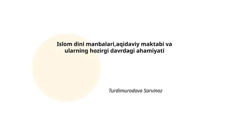 Islom dini manbalari