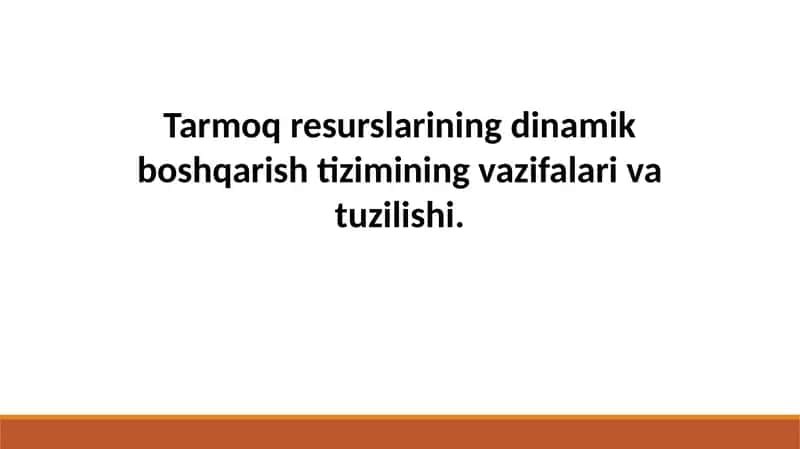 Dinamik boshqaruvning model va algoritmlari