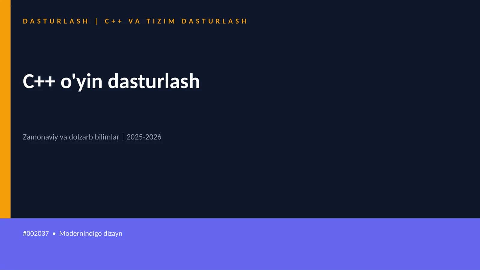 C++ o'yin dasturlash