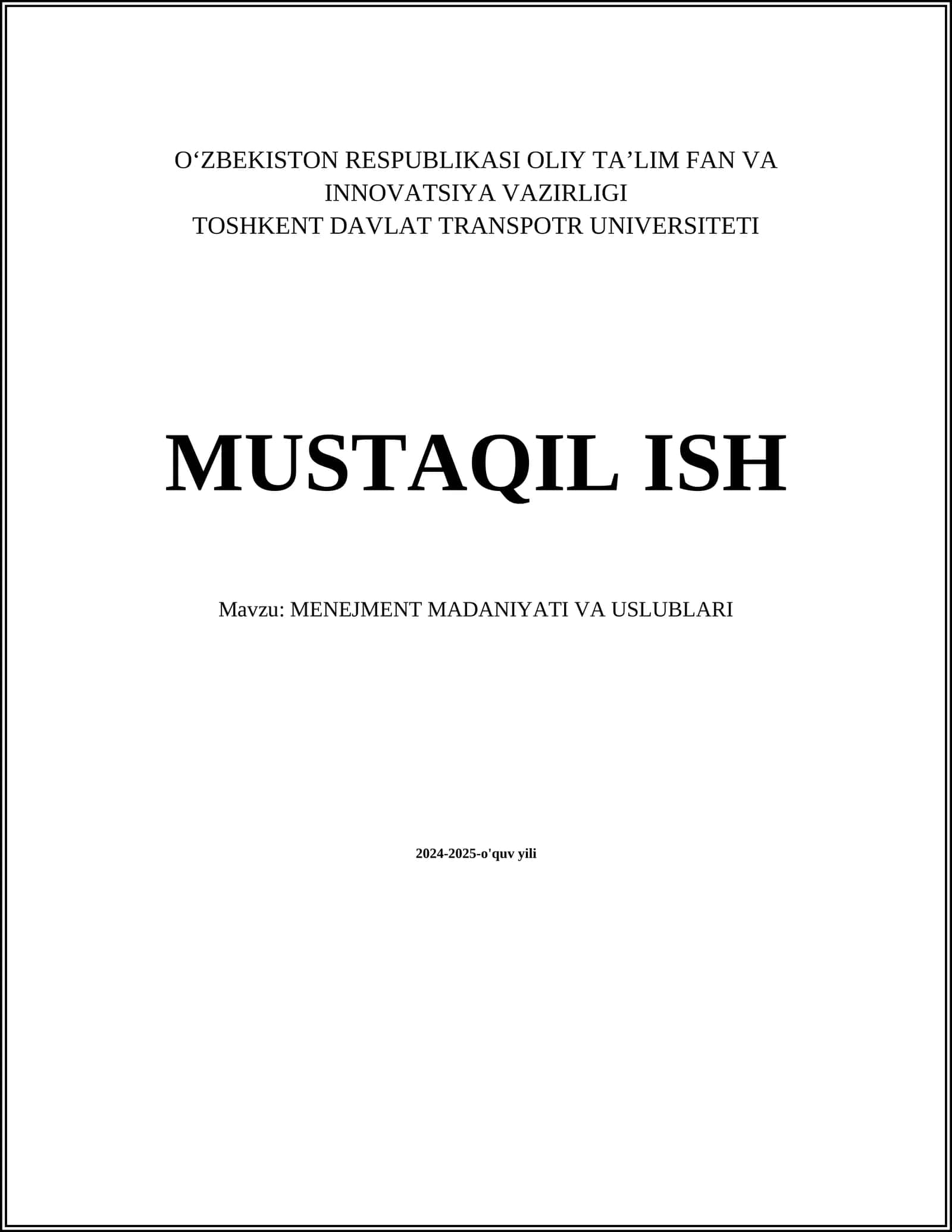Menejmentning asosiy tamoyillari