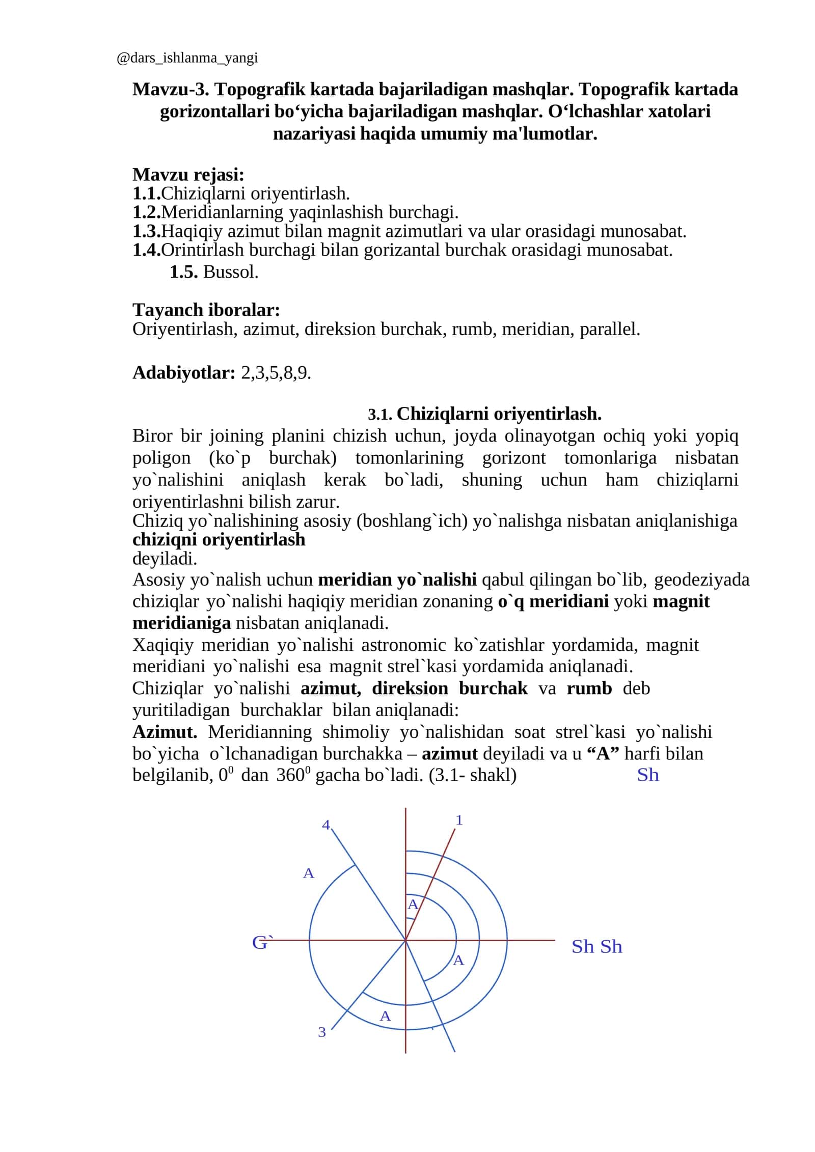 Chiziqlarni oriyentirlash