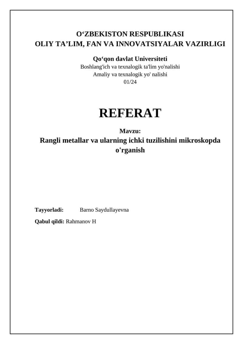 Rangli metallarni mikroskop ostida o'rganish: Asoslar va namuna tayyorlash