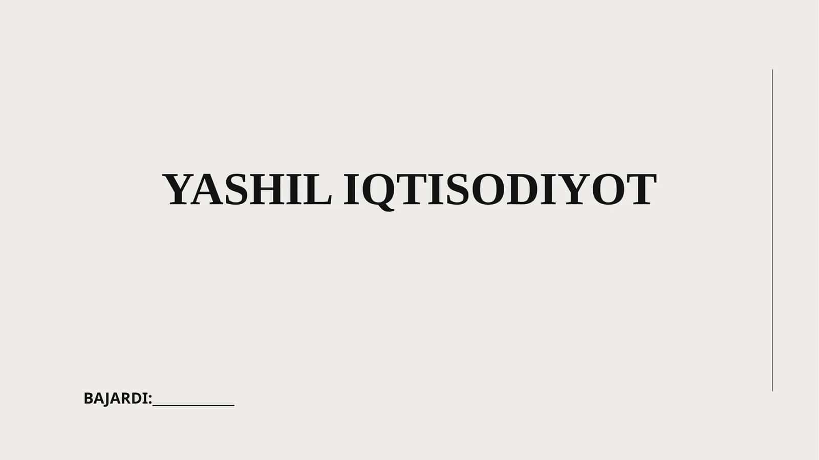 YASHIL IQTISODIYOT