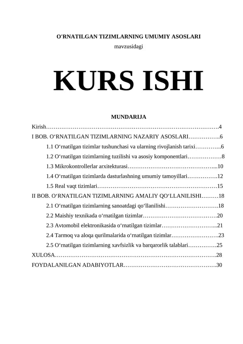 ORNATILGAN TIZIMLARNING UMUMIY ASOSLARI